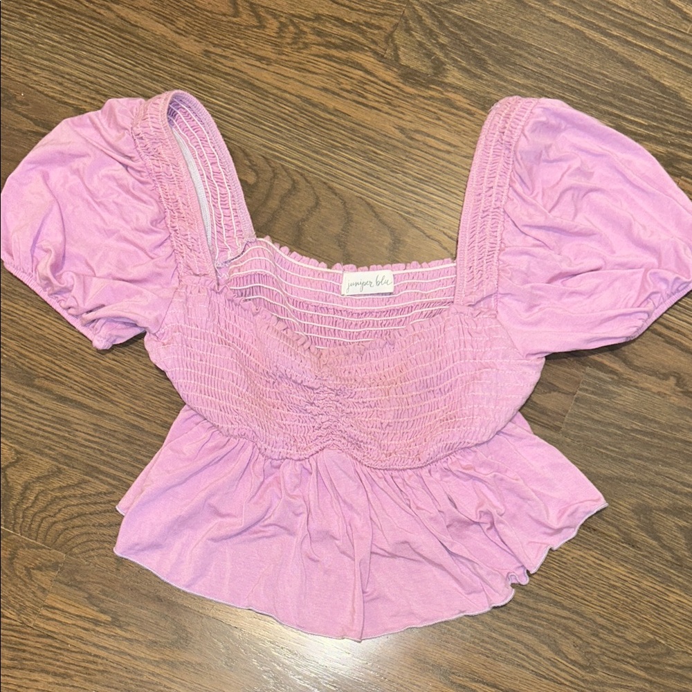 Elegant Lavender Smocked Blouse